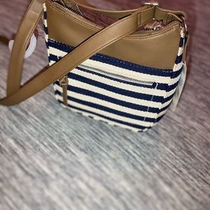 Nave blue and tan purse shoulder bag